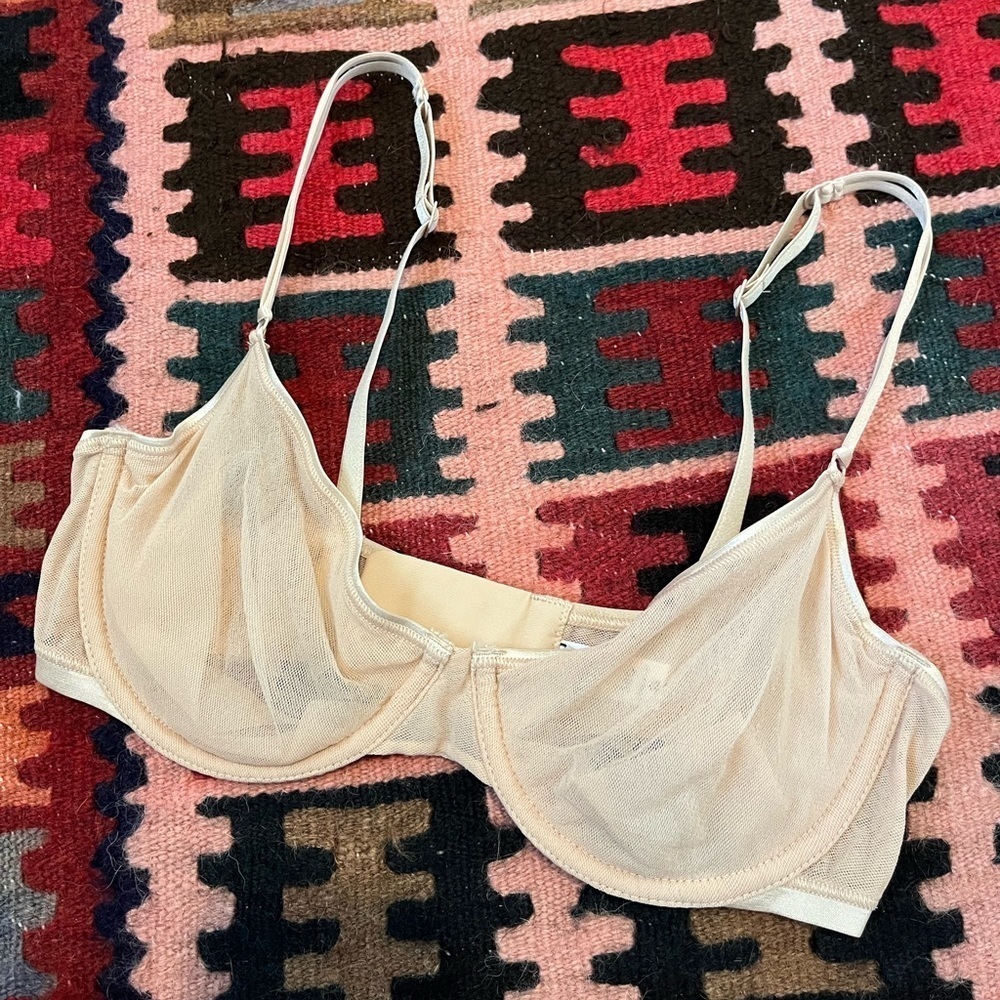 Cosabella Soire Confidence Molded Underwire sheer mesh bra 34C Mandorla Cinque